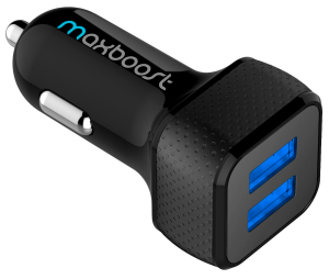 Car Charger, Maxboost 4.8A/24W 2 USB Smart Port Car Charger 