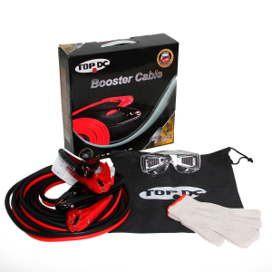 Heavy Duty Booster Cables with Carry Bag and Safety Gloves