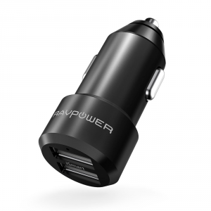 USB Car Charger RAVPower 24W 4.8A Metal Dual Car Adapter