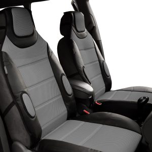 FH Group PU207GRAYBLACK102 Leatherette Car Seat Cushions Airbag Compatible